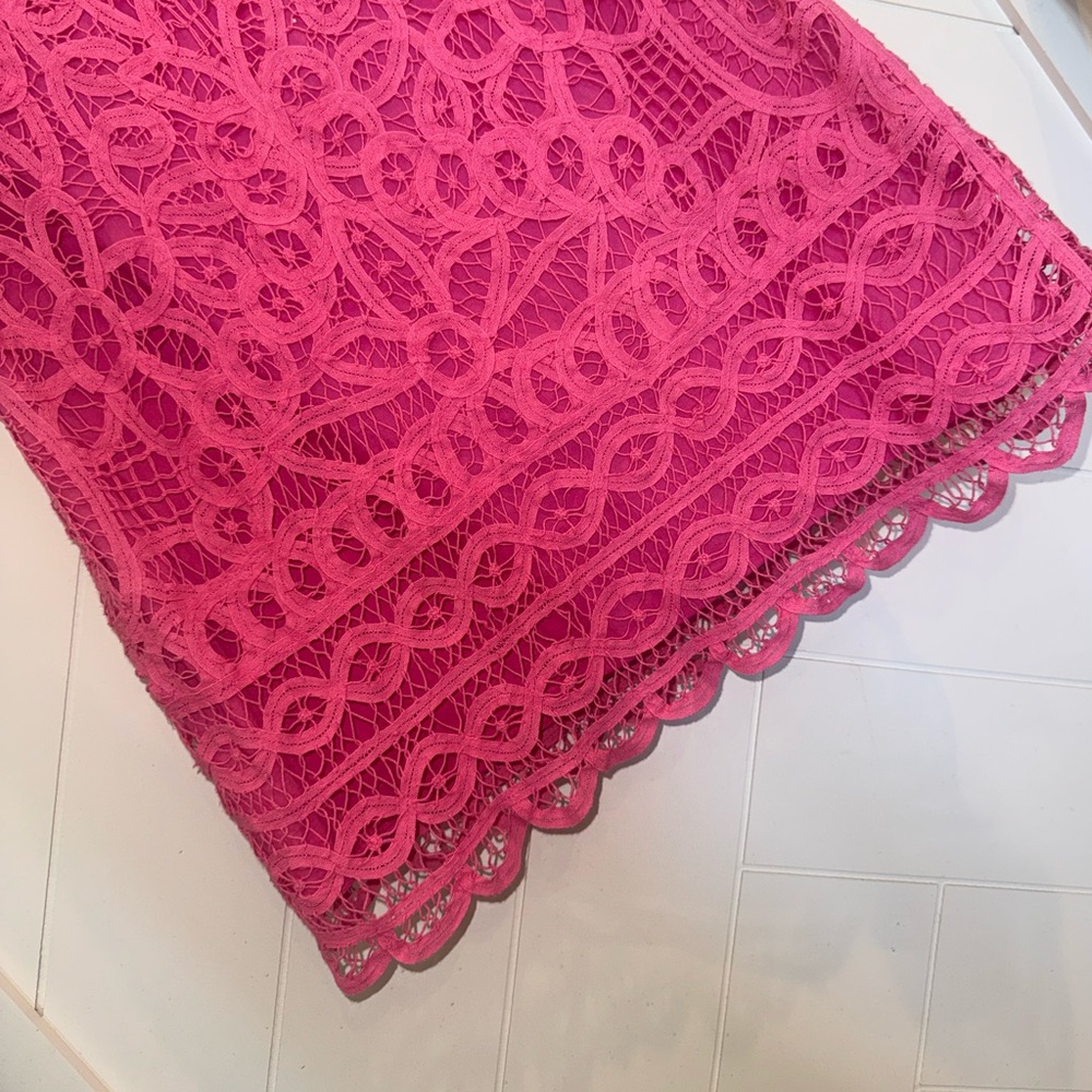 Lilly Pulitzer MarieKate GoToBatt Battenberg Lace Pink Med Classic Timeless $378 - Picture 12 of 14